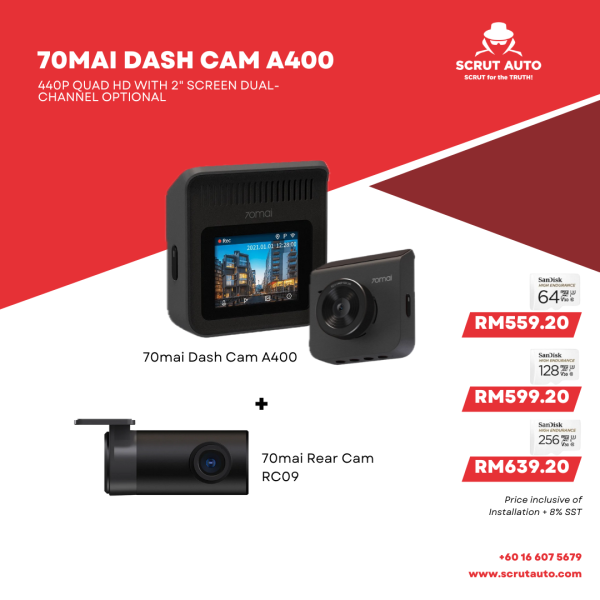 70mai Dash Cam A400 (Dual-channel)