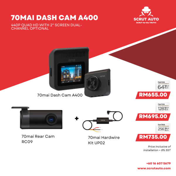 70mai Dash Cam A400 (Dual-channel)